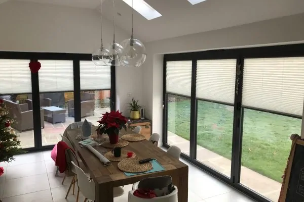 Bifold Doors Blinds in the Conservatory