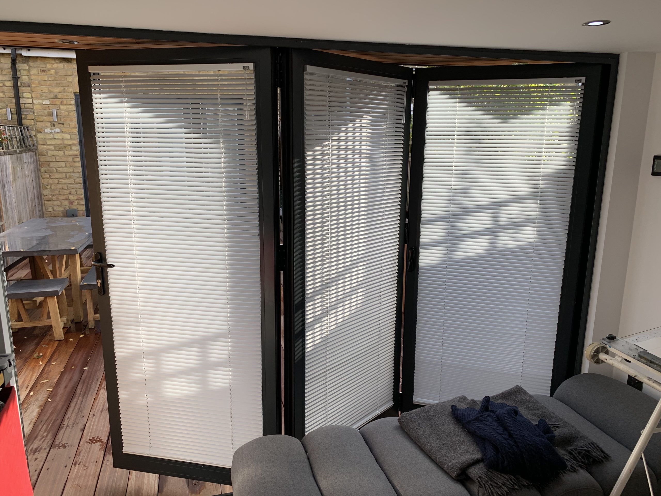 Bifold Doors Blinds - Opened