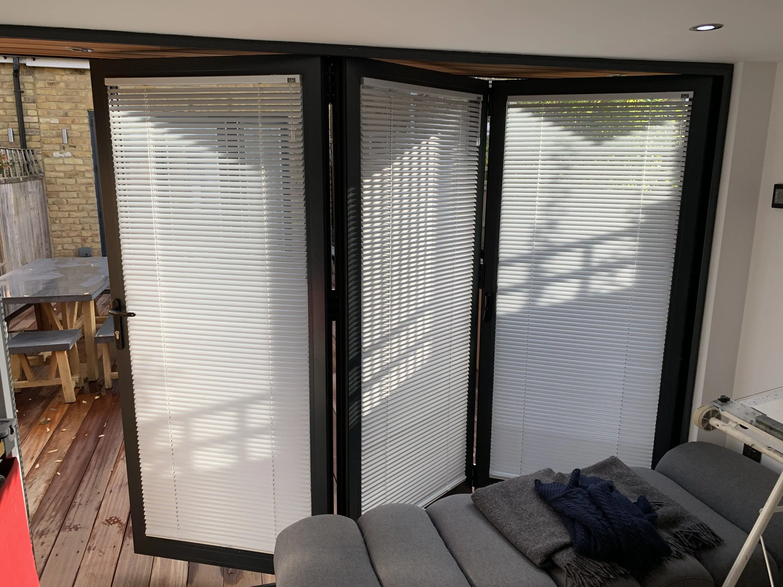 Bifold Doors Blinds - Opened