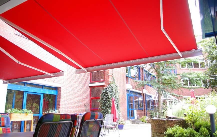 Red School Awning
