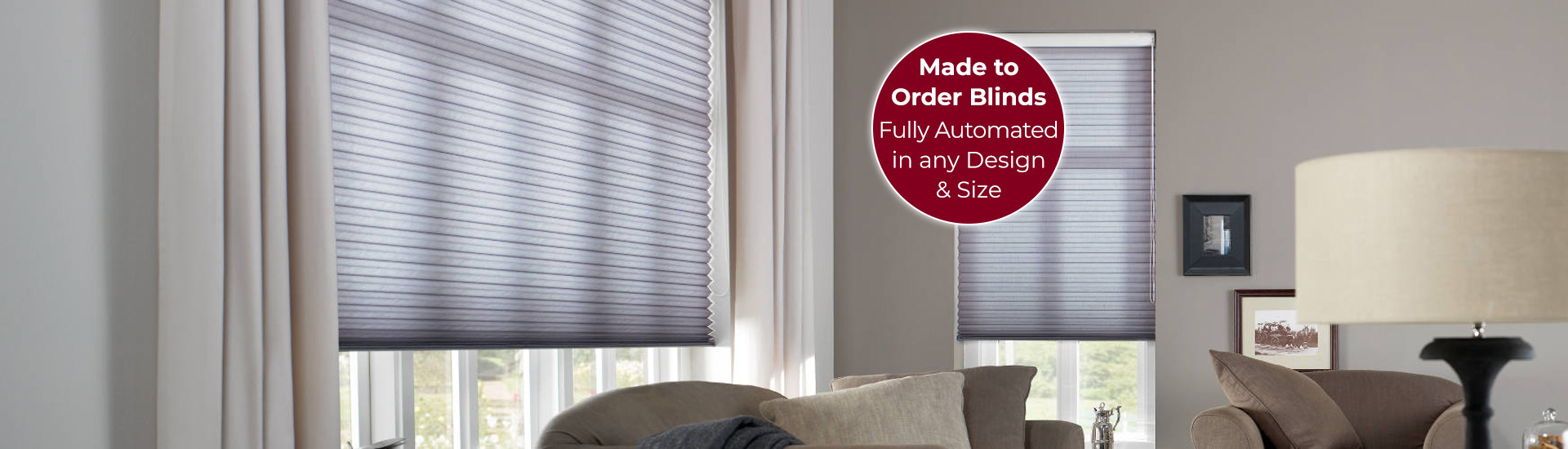 Electric Pleated Blinds with Sticker