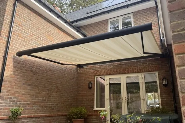 neutral striped MX3 awning