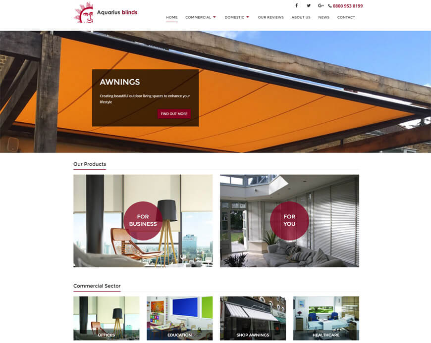Aquarius Blinds Web Site