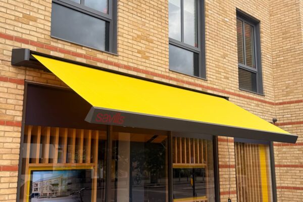 yellow commercial awning markilux mx4 savills estate agents