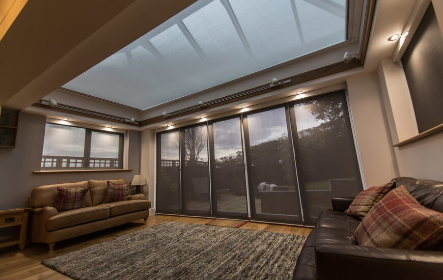 Skylight Blinds & Roof Lantern Blinds for living room spaces