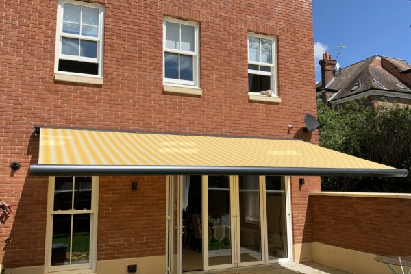 yellow striped markilux 6000 awning
